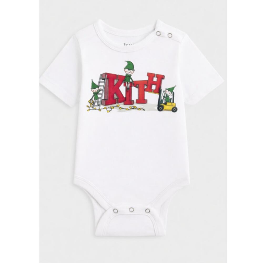 Kith Baby White Kithmas Elf Bodysuit Size 12-18 M